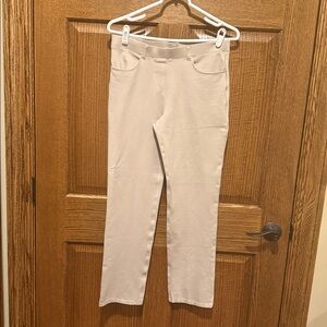 Quince Ponte Four Way Stretch  Cream Pants With Pockets M